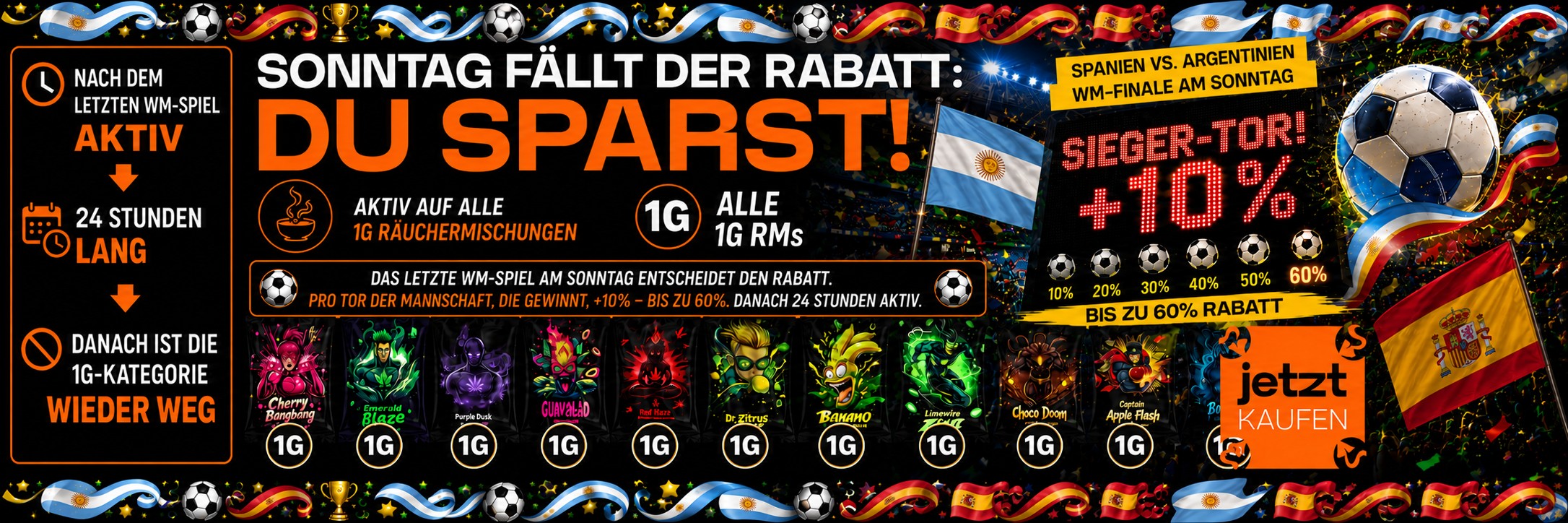 Sonntag fällt der Rabatt - Du sparst!