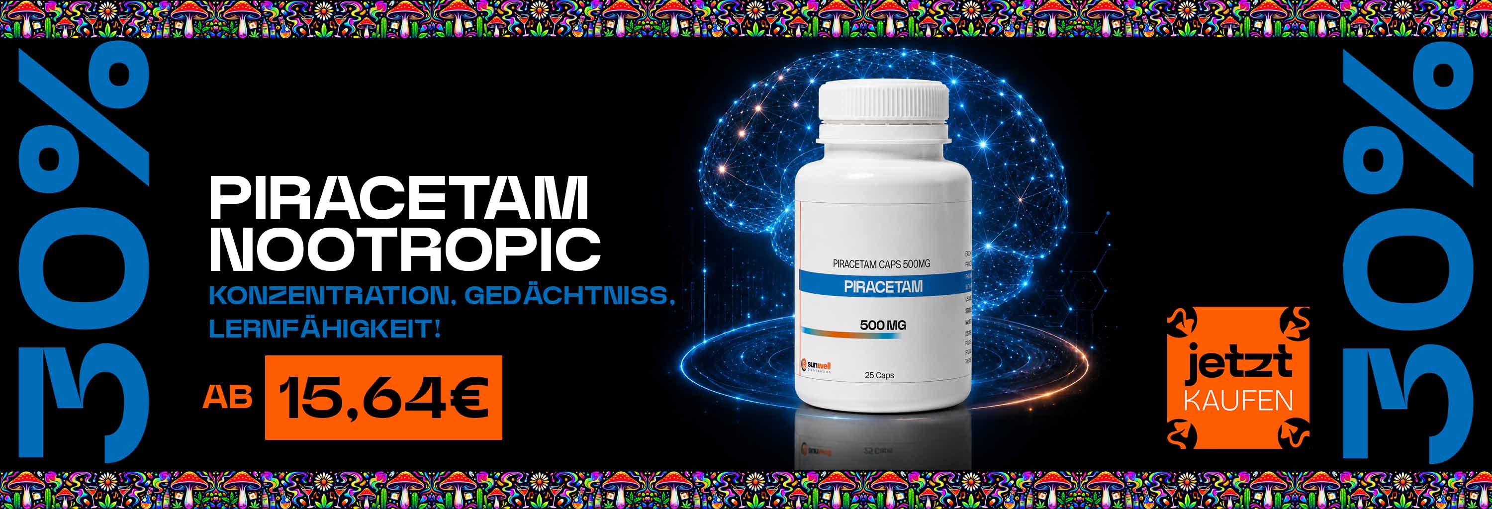 Piracetam Nootropic 30% reduziert