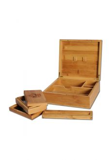 Black Leaf Skull Stoner Box II aus Bambus