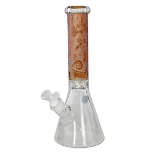 Black Leaf Kokopelli Beaker Bong Ice amber