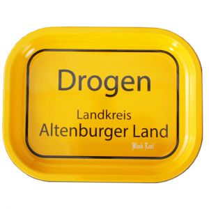 Black Leaf Rolling Tray Ortsschild DROGEN S