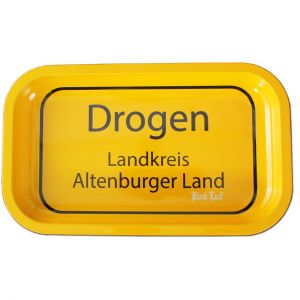 Black Leaf Rolling Tray Ortsschild DROGEN M