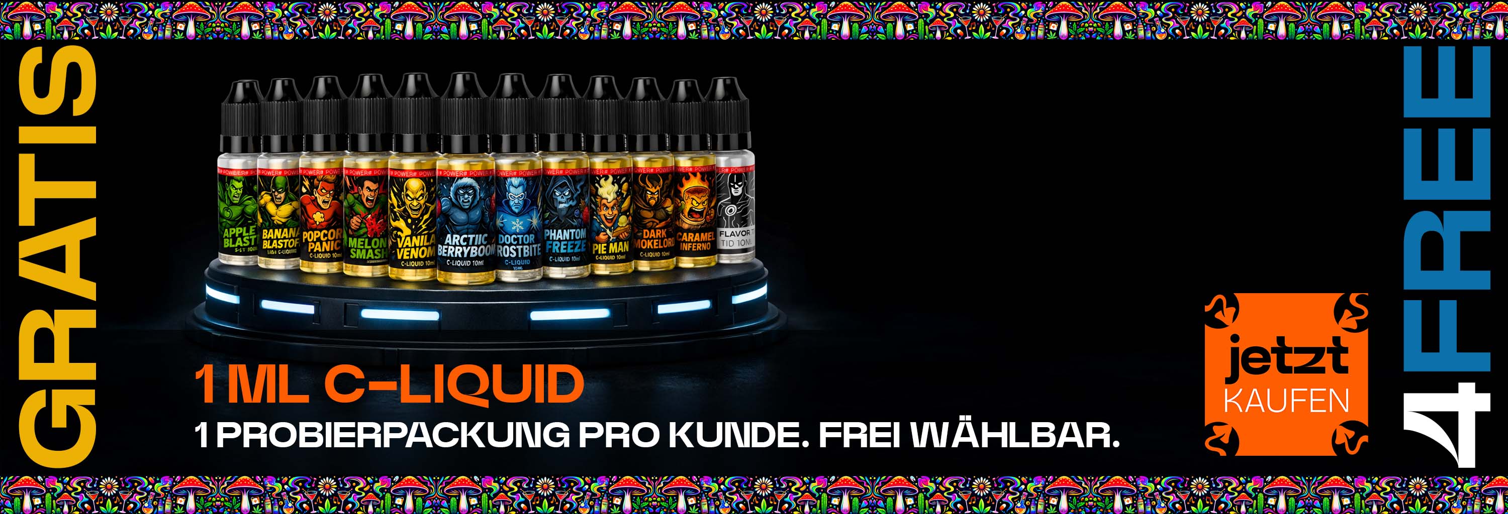 Probiere ein C-Liquid - kostenlos!