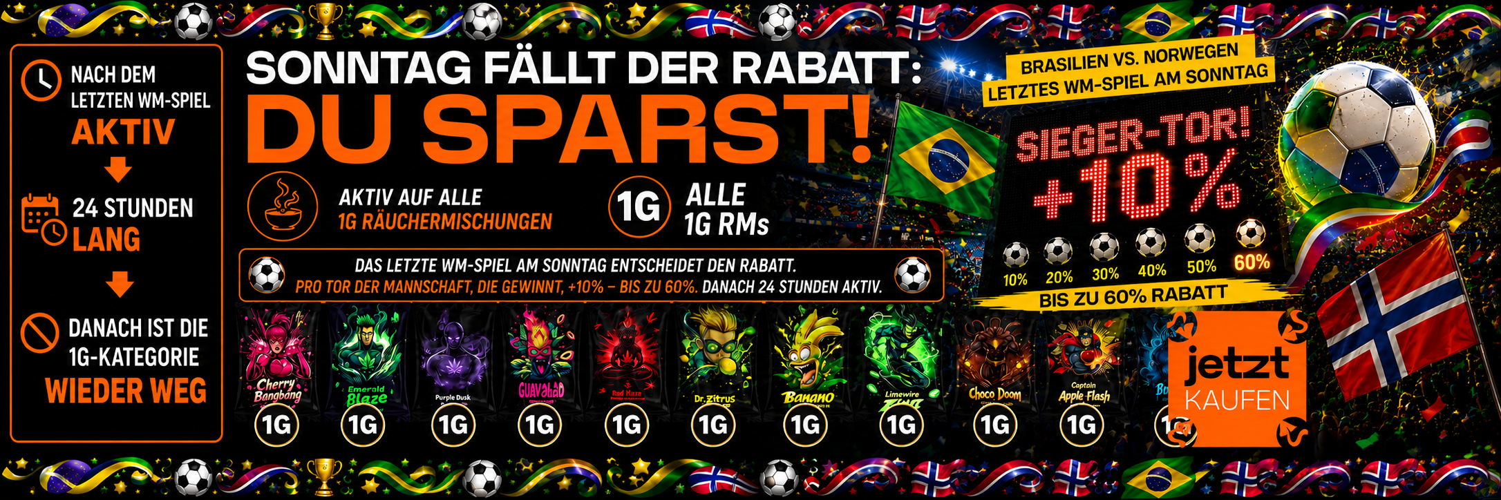 Sonntag fällt der Rabatt - Du sparst!