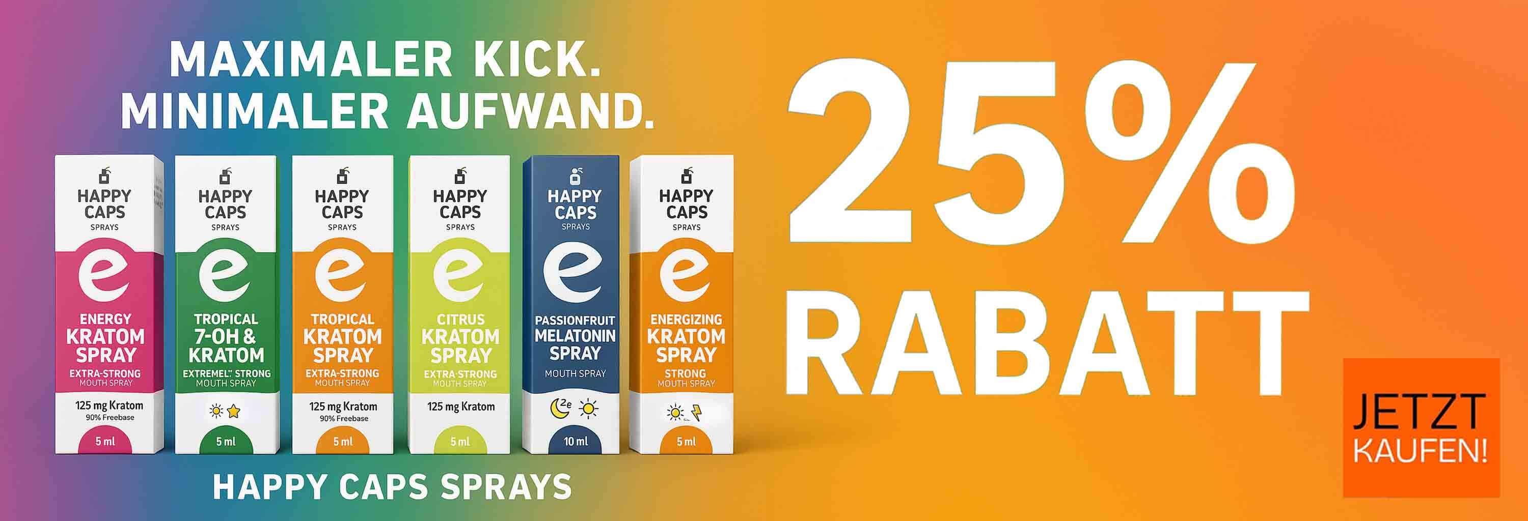 25% Rabatt auf alle Happy Caps Sprays