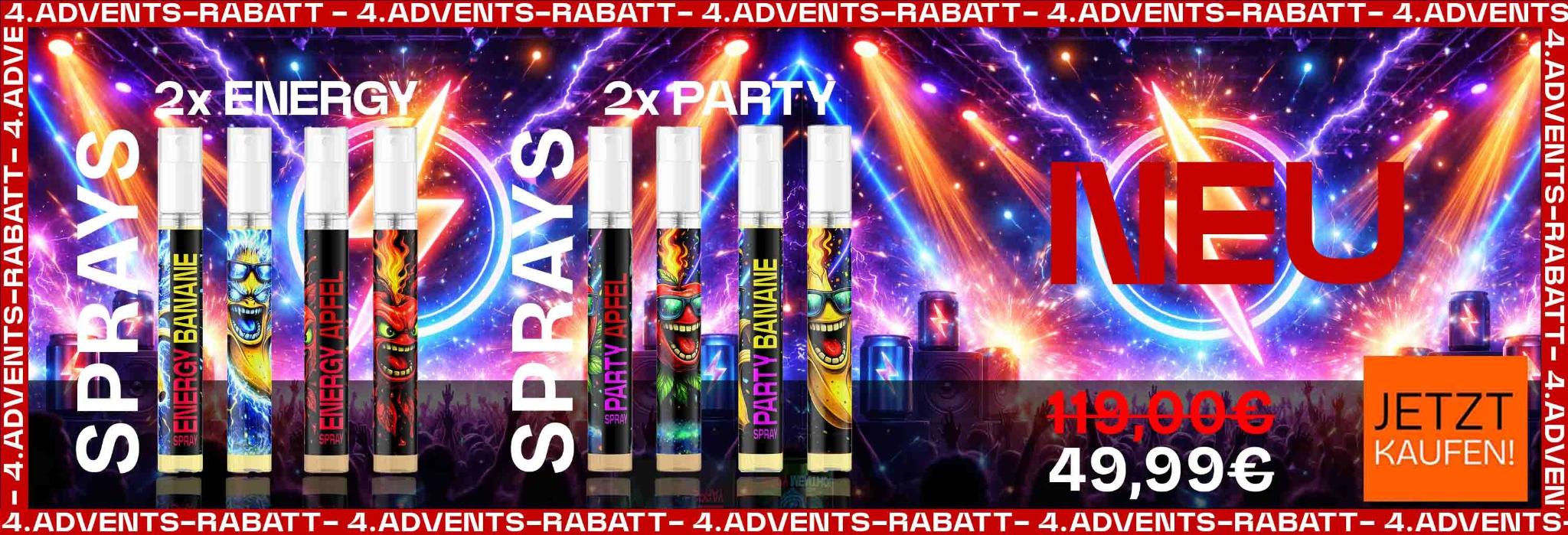 2 neue Party & 2 neue Energy Mundspray