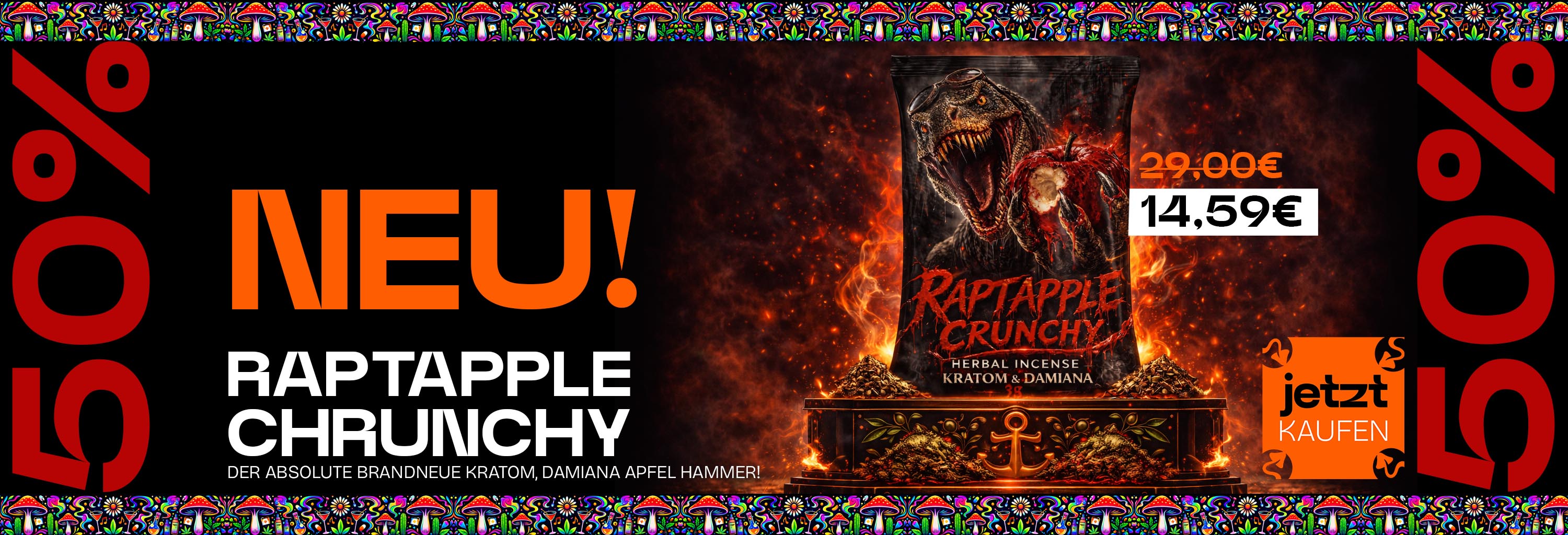 Raptapple Chrunchy - der brandneue Kratom & Damiana Apfel Hammer