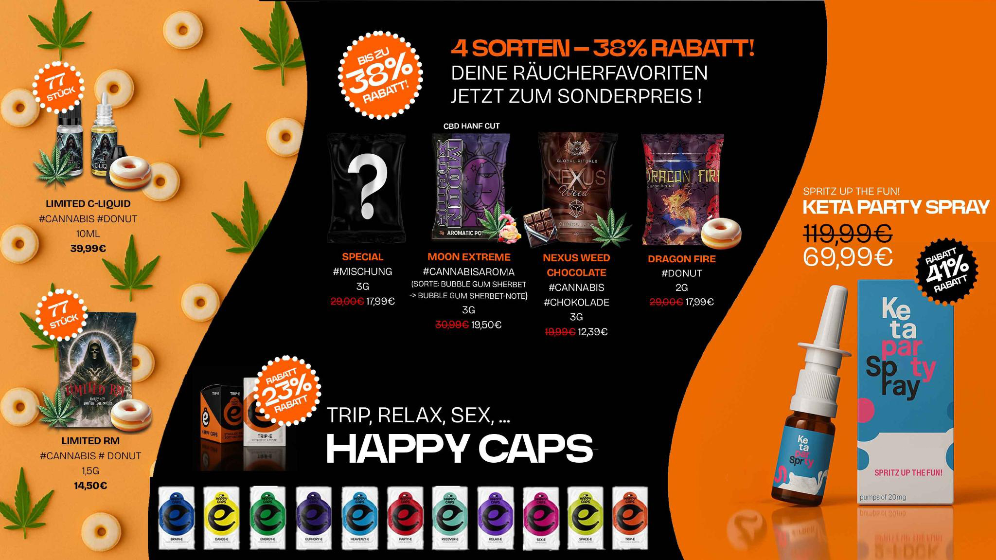 4 Räuchermischung Angebot - Happy Caps stark reduziert - Keta reduziert