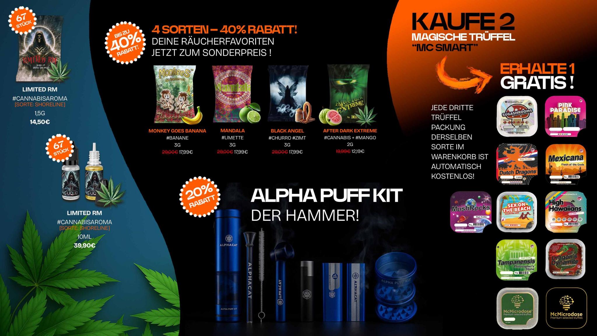 Trüffel Aktion Kaufe 2 erhalte 3 - Räuchermischungen 4 Sorten 40% Rabatt