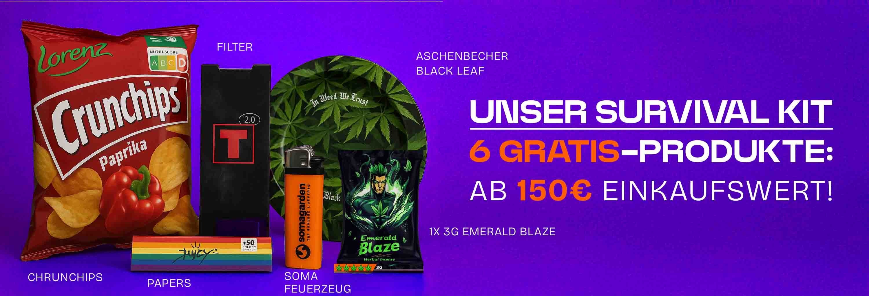 Ab 150,- Euro Einkaufswert unser Survival Kit Gratis