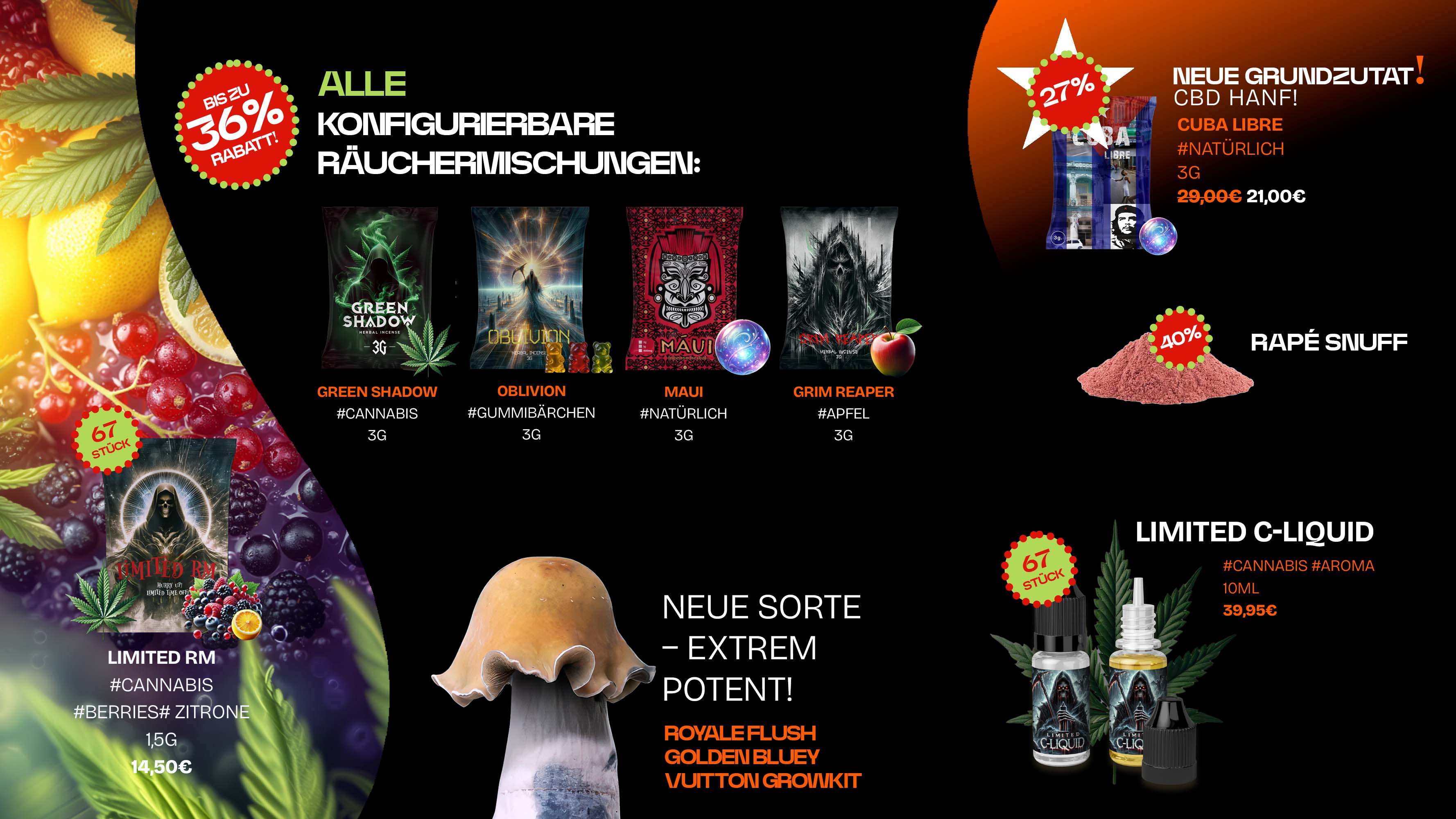 Alle Konfigurierbaren Räuchermischungen Angebote - Limited RM - Limited C-Liquid