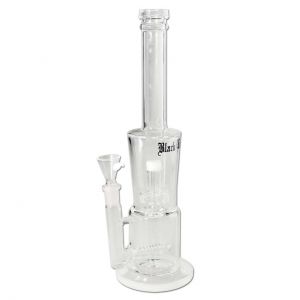Black Leaf Bong mit Trommelperko und Inline Slit