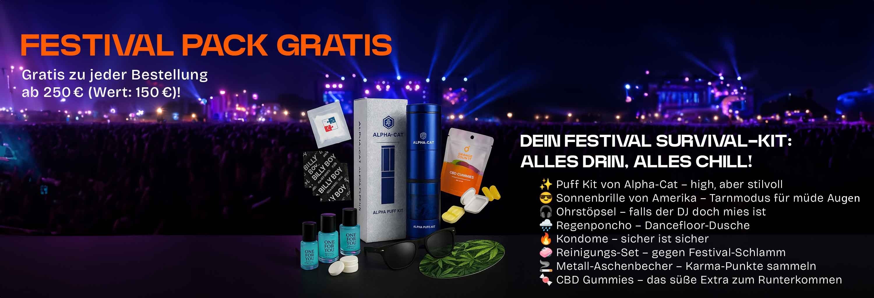 Jede Bestellung ab 250,- erhält unser Festival Bundle Gratis
